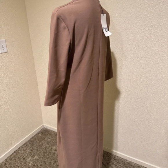 Zara Women's Taupe Long Sleeve Dress - Picture 9 of 11
